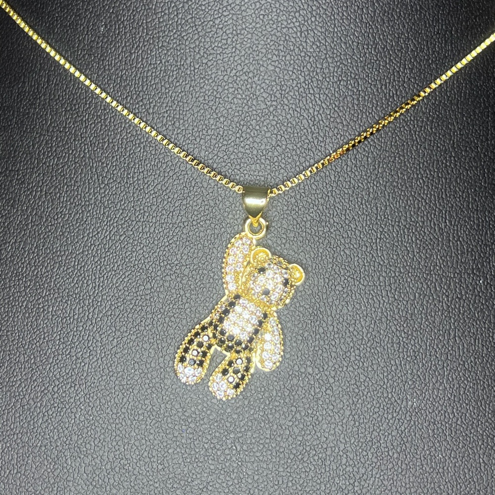 Gold Teddy Bear Pendant Necklace - Women's Jewelry 18 inch Gold Filled